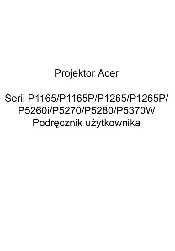 Mode d'emploi ACER P1265P