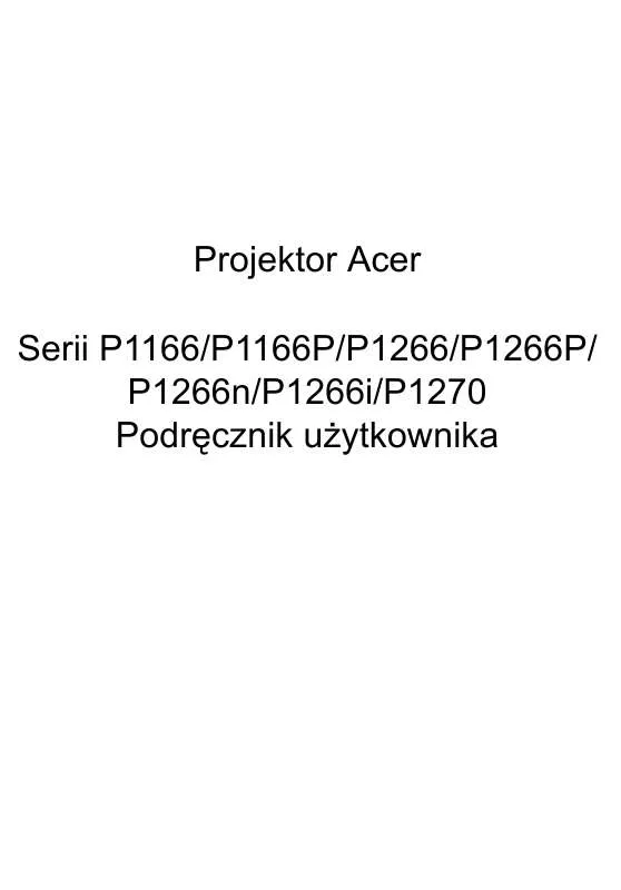 Mode d'emploi ACER P1266I