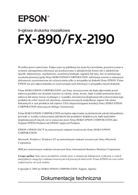 Mode d'emploi EPSON FX-2190