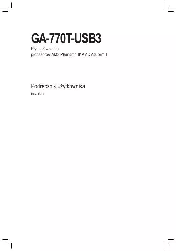 Mode d'emploi GIGABYTE GA-770T-USB3