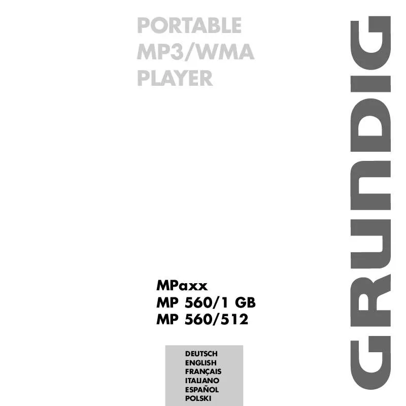 Mode d'emploi GRUNDIG MPAXX MP 560/1GB
