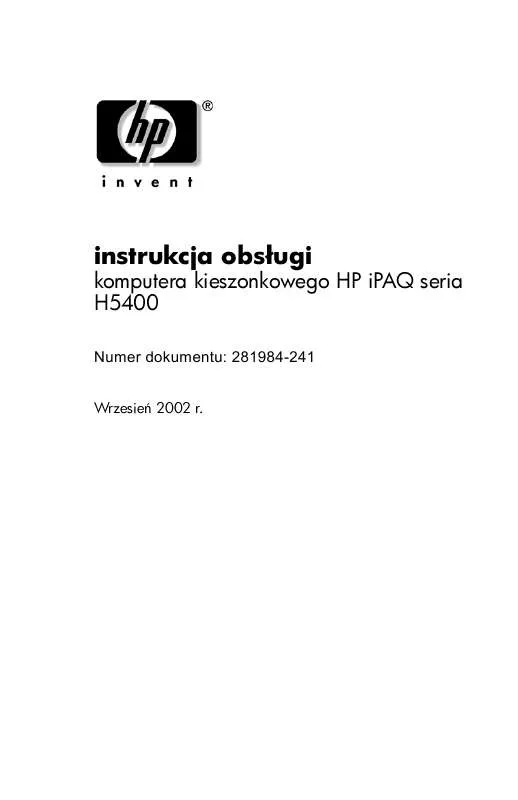 Mode d'emploi HP IPAQ H5400 POCKET PC