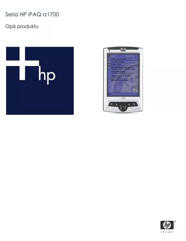 Mode d'emploi HP IPAQ RZ1700 POCKET PC