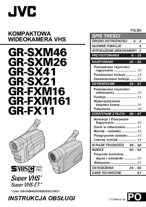 Mode d'emploi JVC GR-SXM46