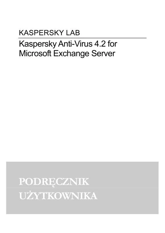 Mode d'emploi KAPERSKY ANTI-VIRUS 4.2