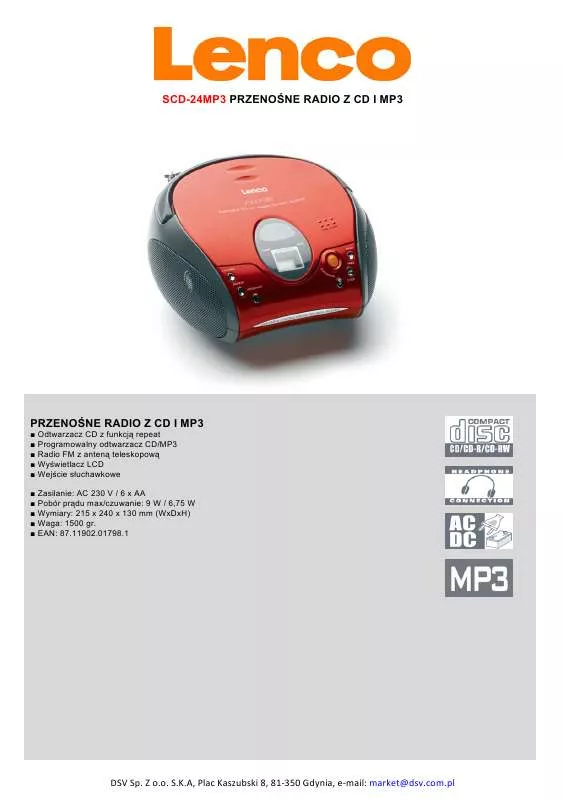 Mode d'emploi LENCO SCD-24 MP3