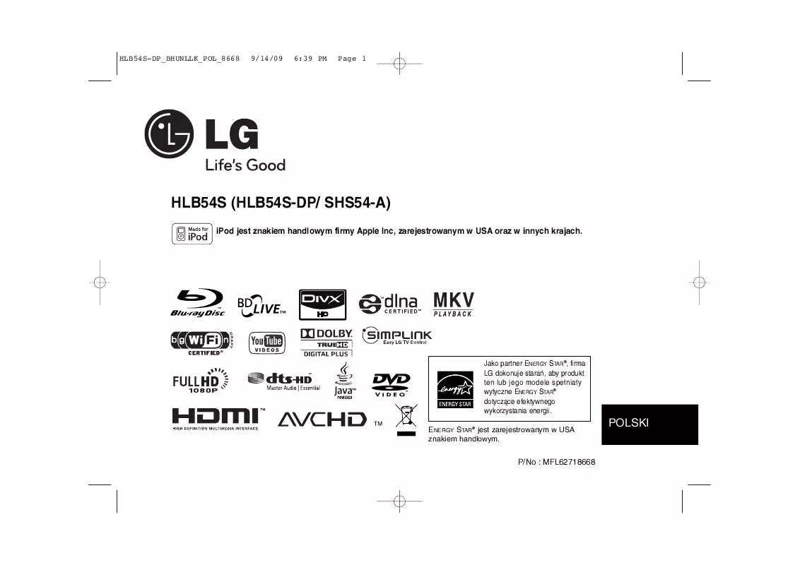 Mode d'emploi LG HLB54S