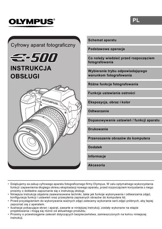 Mode d'emploi OLYMPUS CAMEDIA E-500
