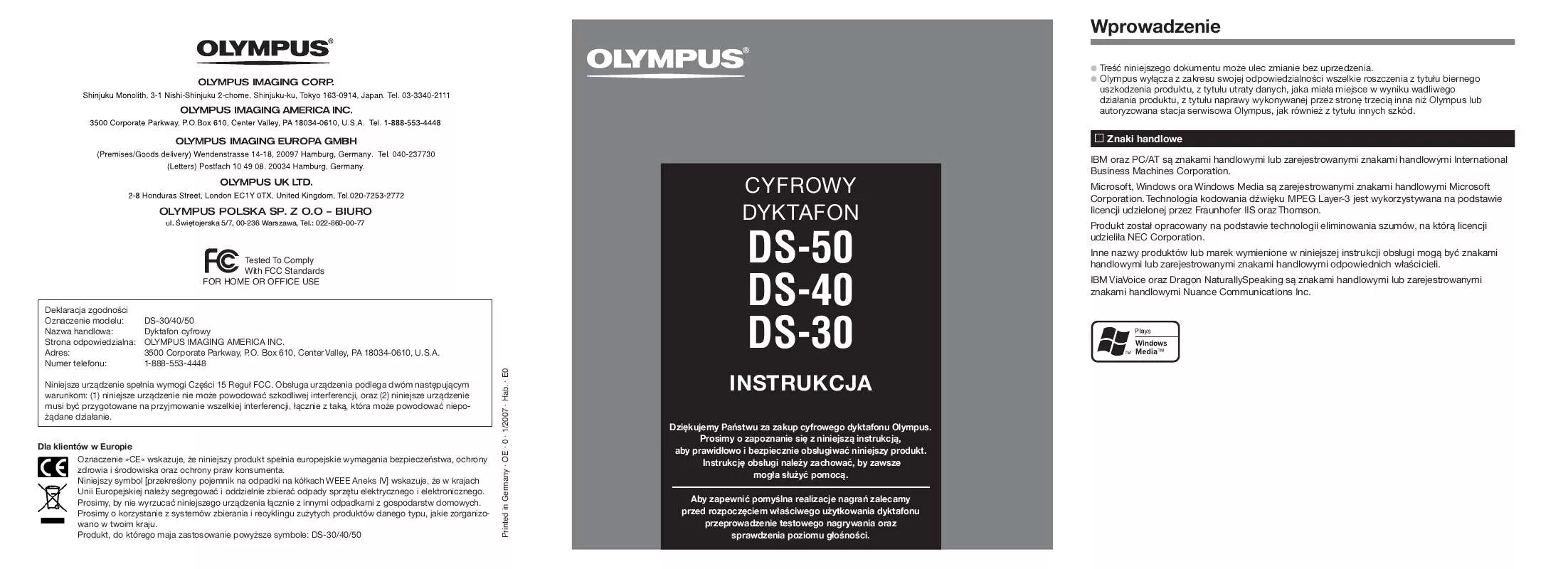 Mode d'emploi OLYMPUS DS-50