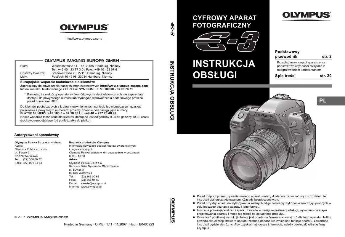 Mode d'emploi OLYMPUS E-3