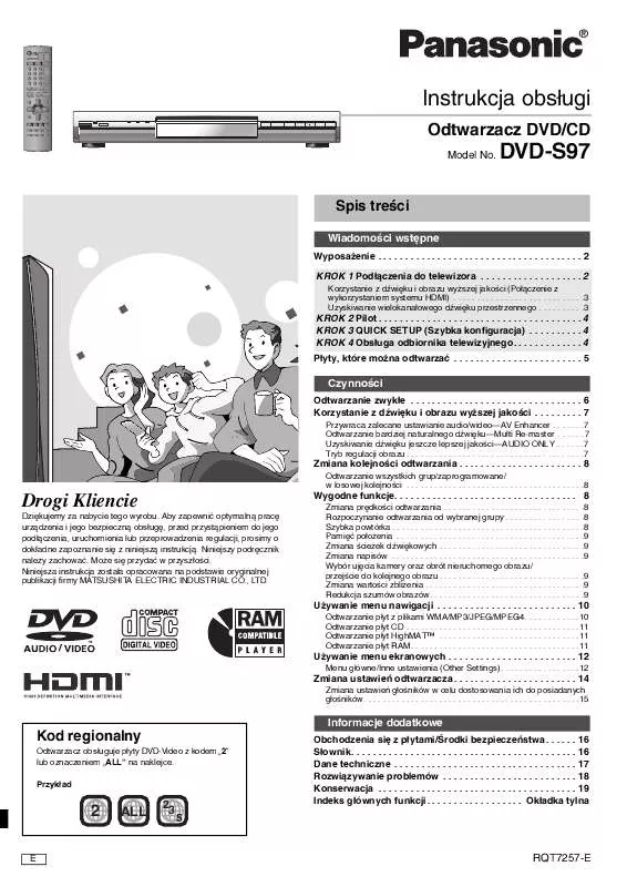 Mode d'emploi PANASONIC DVD-S97E