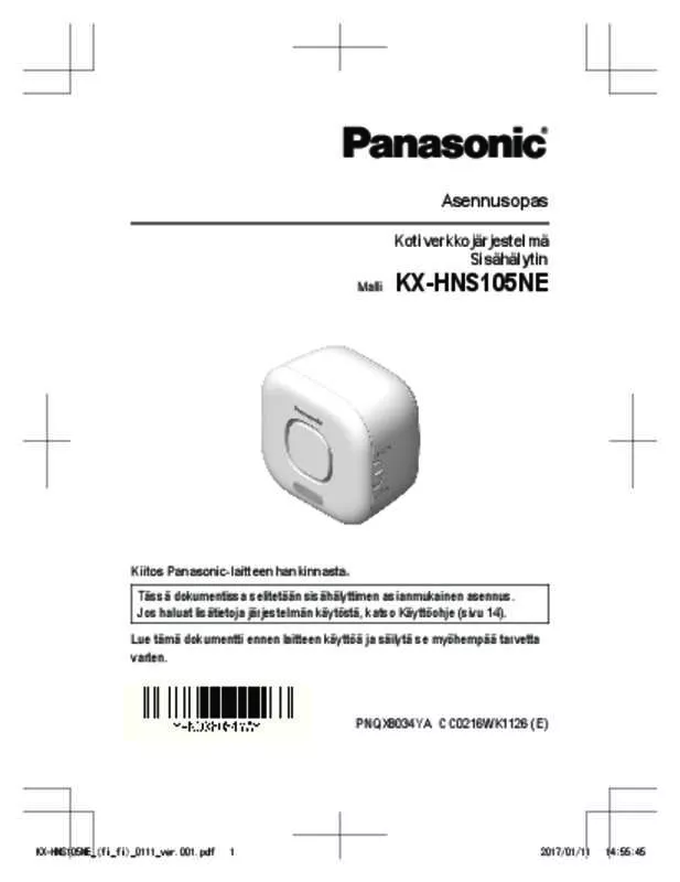 Mode d'emploi PANASONIC KX-HNS105NE