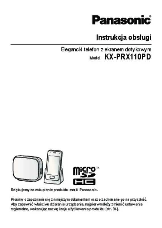 Mode d'emploi PANASONIC KX-PRX110PD