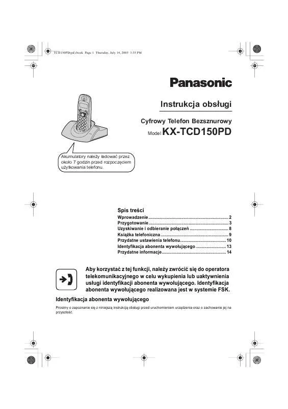 Mode d'emploi PANASONIC KX-TCD150PD