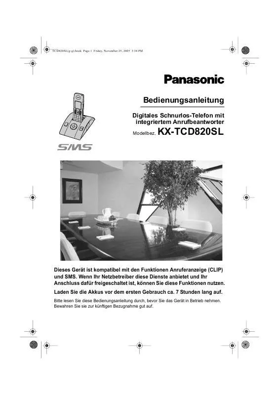 Mode d'emploi PANASONIC KXTCD820SL