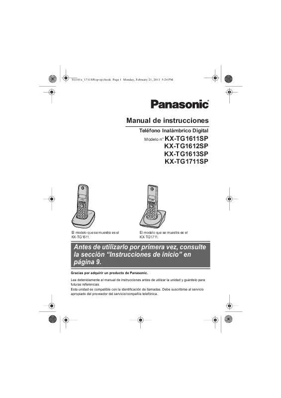 Mode d'emploi PANASONIC KXTG1611SP