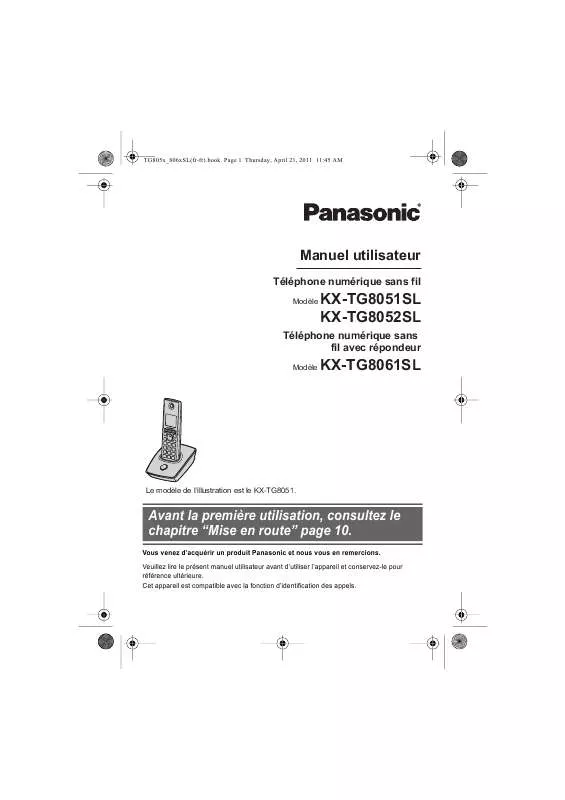 Mode d'emploi PANASONIC KXTG8051SL