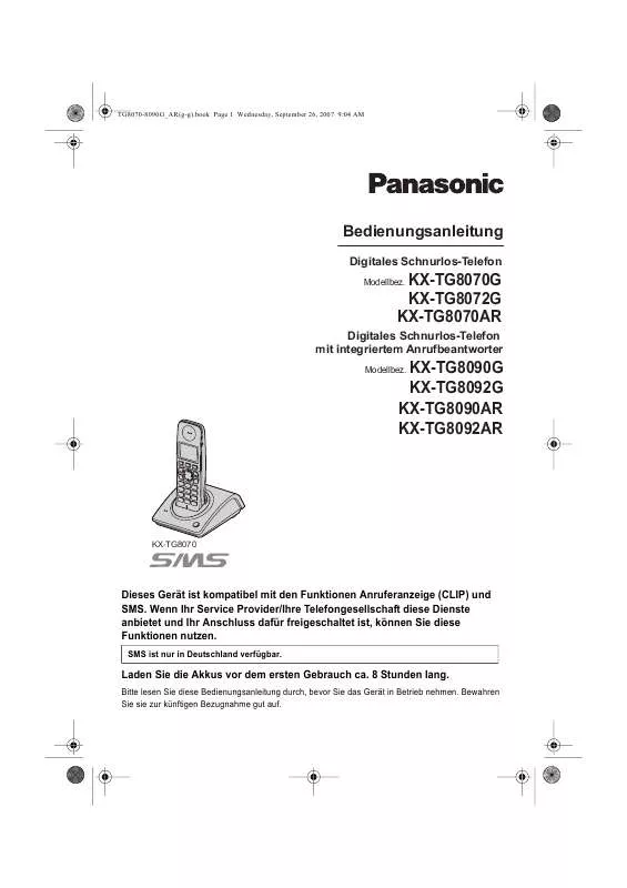 Mode d'emploi PANASONIC KXTG8090AR