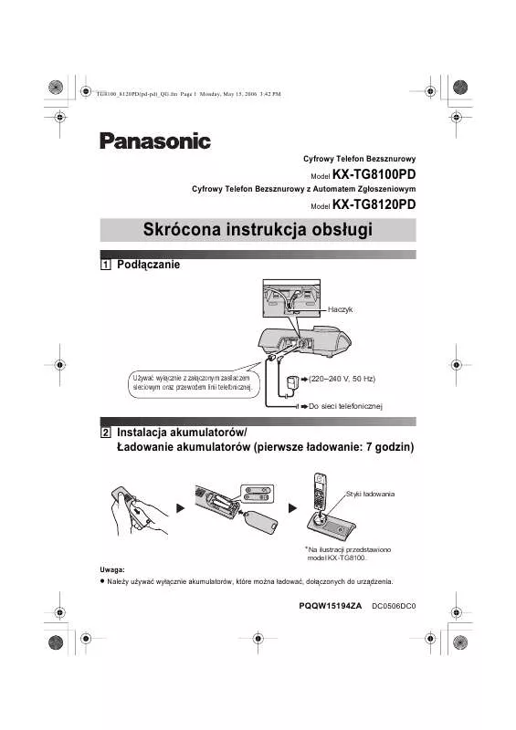 Mode d'emploi PANASONIC KX-TG8100PD