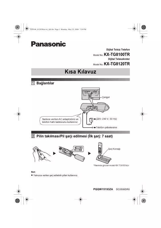 Mode d'emploi PANASONIC KXTG8120TR
