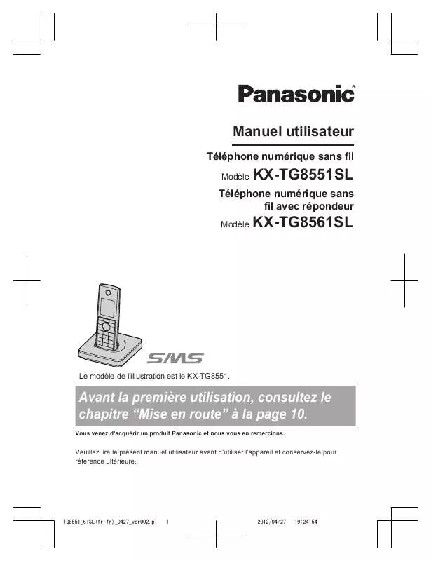 Mode d'emploi PANASONIC KXTG8551SL