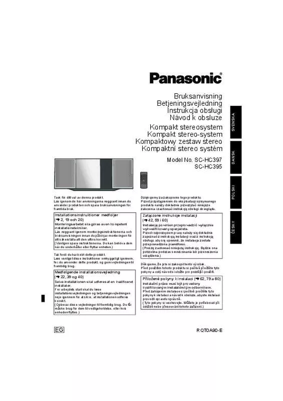 Mode d'emploi PANASONIC SC-HC395EG