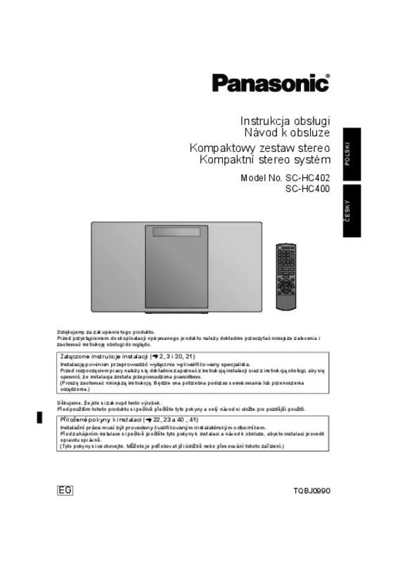Mode d'emploi PANASONIC SC-HC402EG