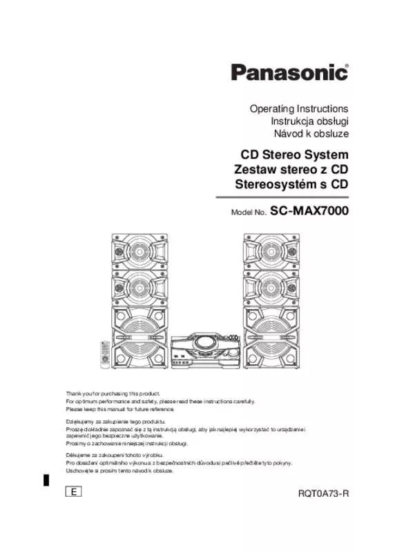 Mode d'emploi PANASONIC SC-MAX7000E