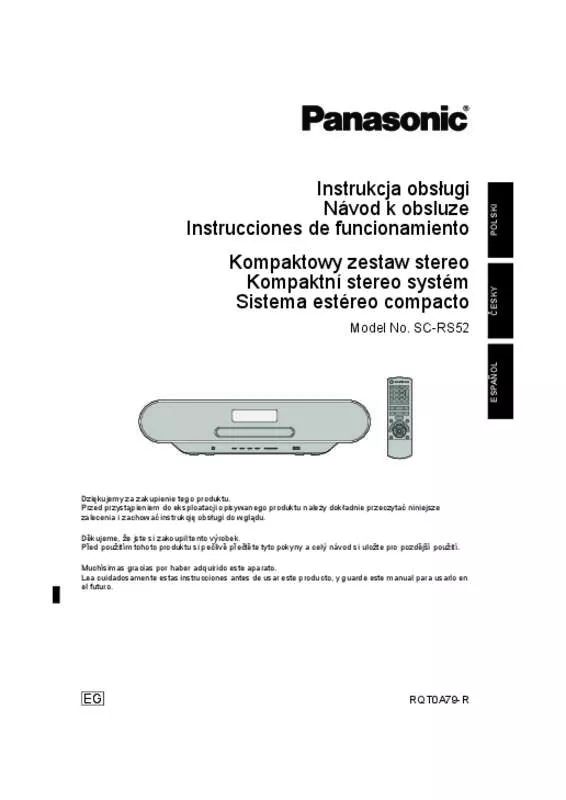 Mode d'emploi PANASONIC SC-RS52EG