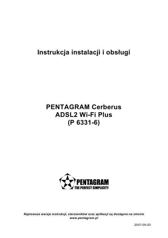 Mode d'emploi PENTAGRAM CERBERUS ADSL2 WI-FI PLUS