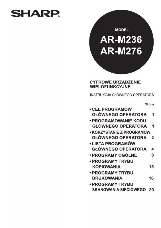 Mode d'emploi SHARP AR-M236/276