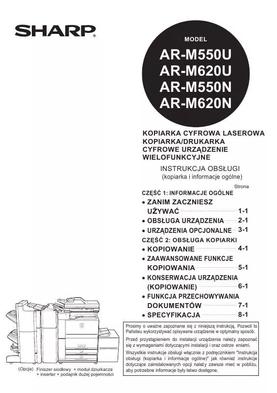 Mode d'emploi SHARP AR-M550/620U/N