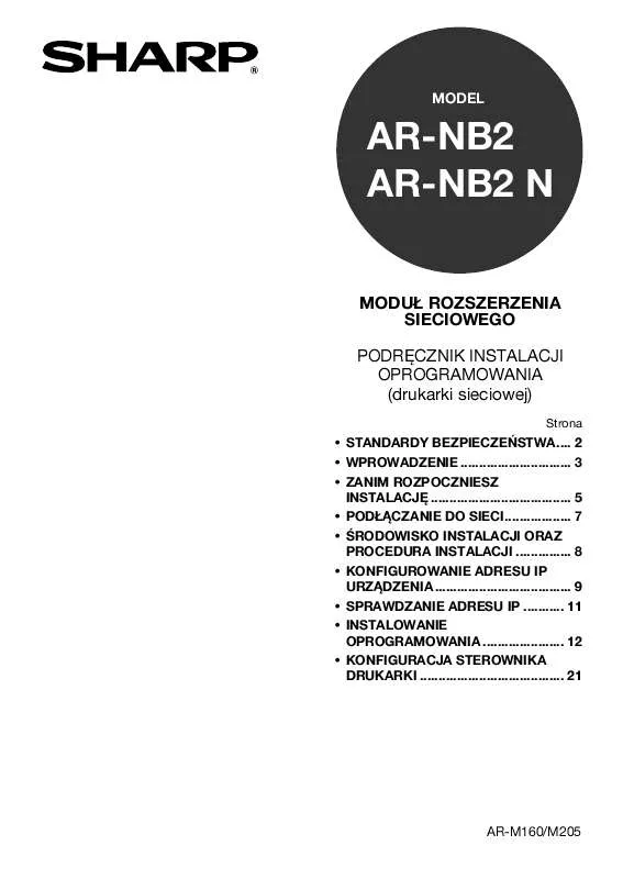 Mode d'emploi SHARP AR-NB2 N