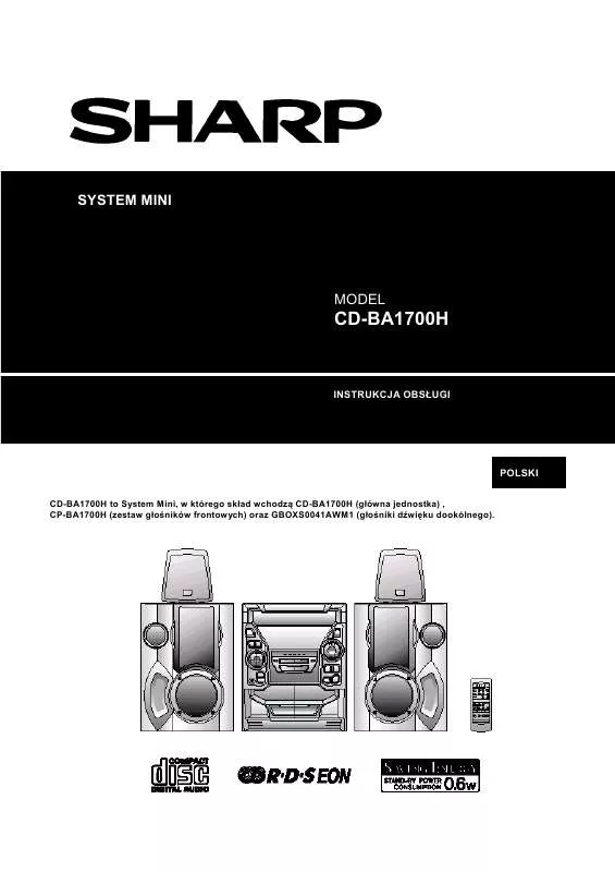 Mode d'emploi SHARP CD-BA1700H