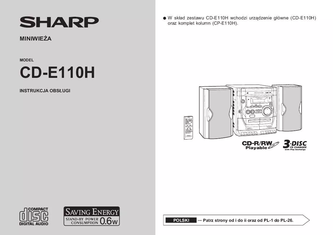 Mode d'emploi SHARP CD-E110H