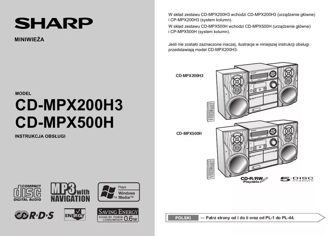 Mode d'emploi SHARP CD-MPX500H