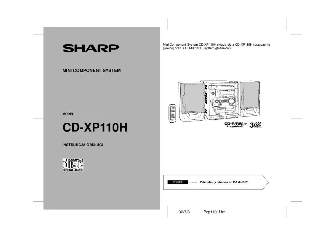 Mode d'emploi SHARP CD-XP110H