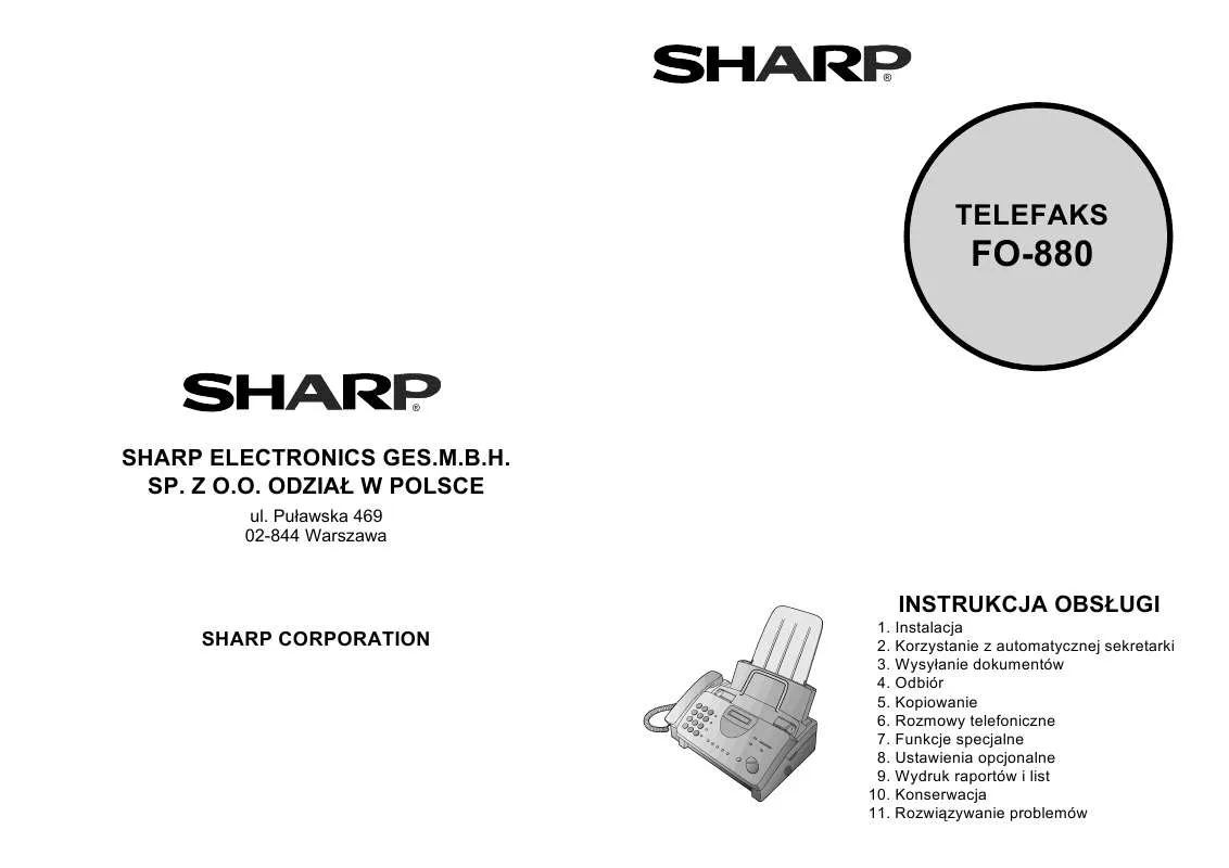 Mode d'emploi SHARP FO-880