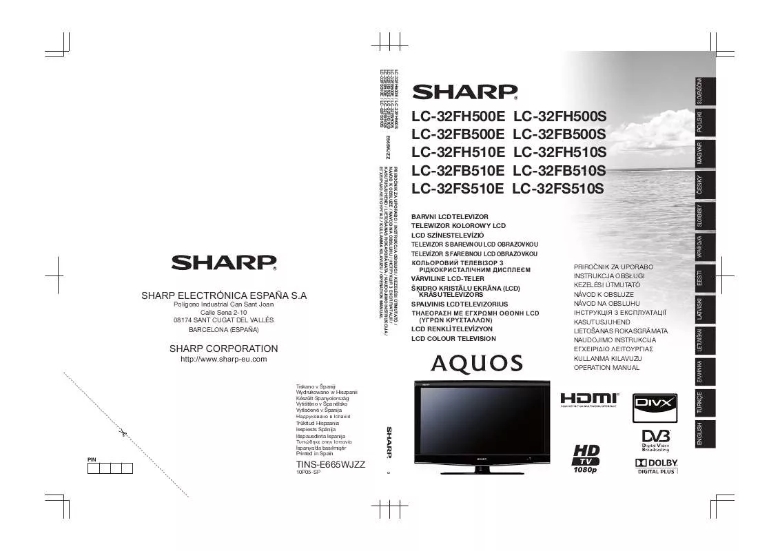 Mode d'emploi SHARP LC-32FS510