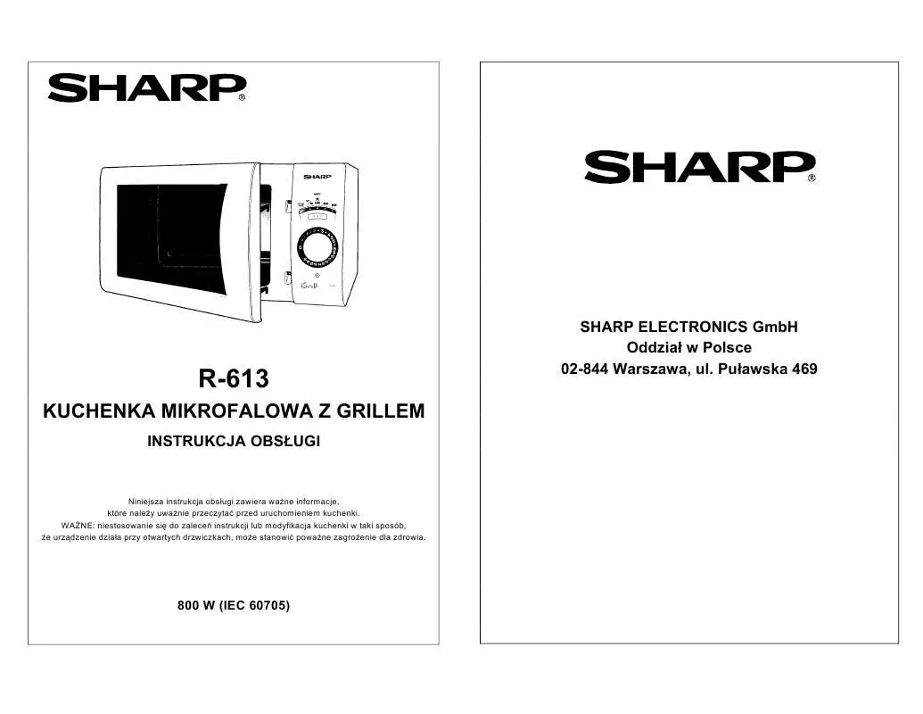 Mode d'emploi SHARP R-613