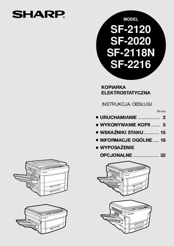 Mode d'emploi SHARP SF-2020