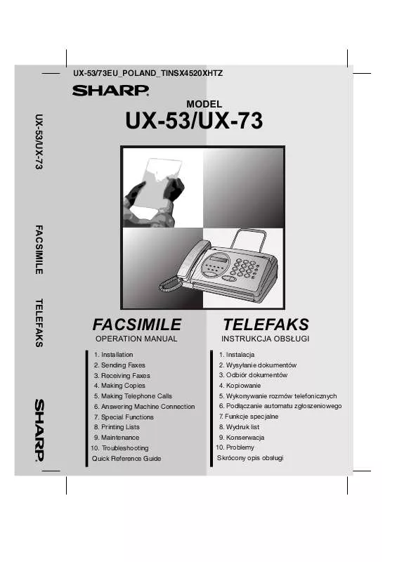 Mode d'emploi SHARP UX-53
