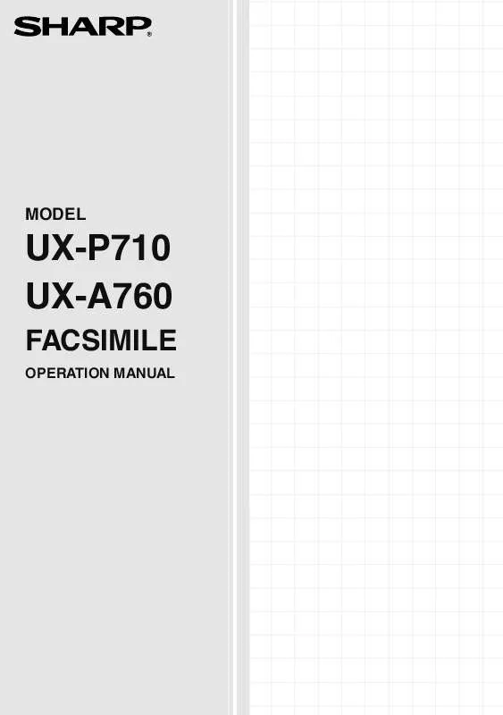 Mode d'emploi SHARP UX-A760
