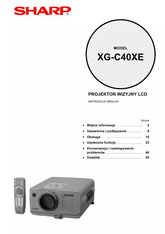 Mode d'emploi SHARP XG-C40XE