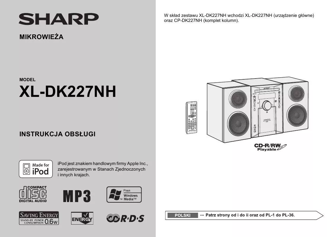Mode d'emploi SHARP XL-DK227NH