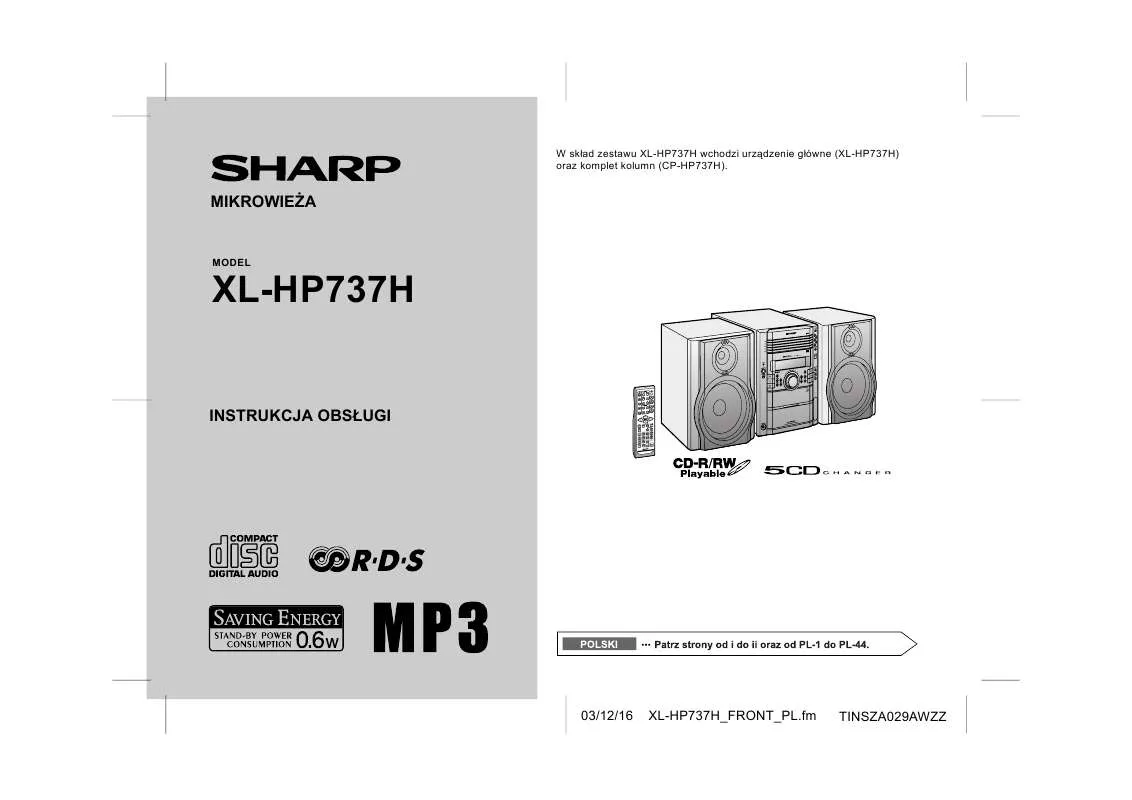 Mode d'emploi SHARP XL-HP737H