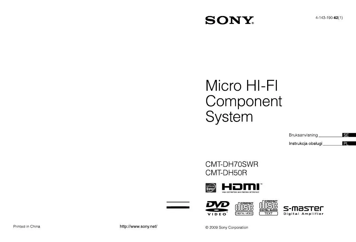 Mode d'emploi SONY CMT-DH70SWR