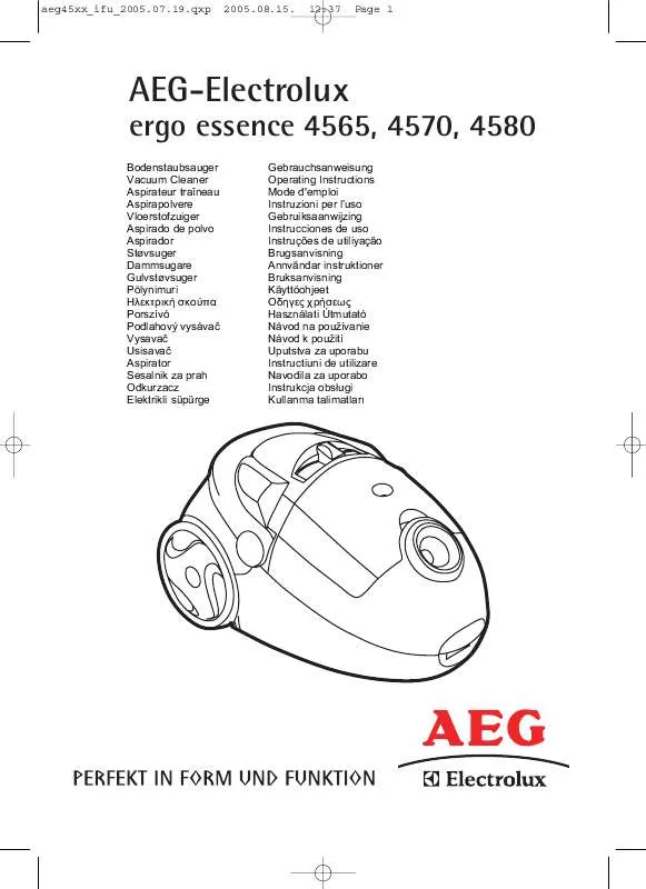 Mode d'emploi AEG-ELECTROLUX AE4580