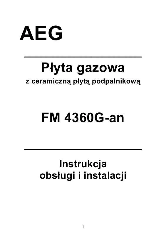 Mode d'emploi AEG-ELECTROLUX FM4360G-AN