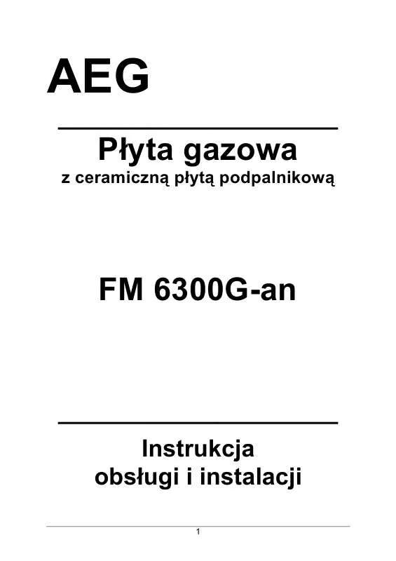 Mode d'emploi AEG-ELECTROLUX FM6300G-AN